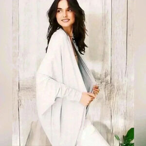 Women’s Open Cardigan Soft Sweater Beige Business Casual Office Comfy XS